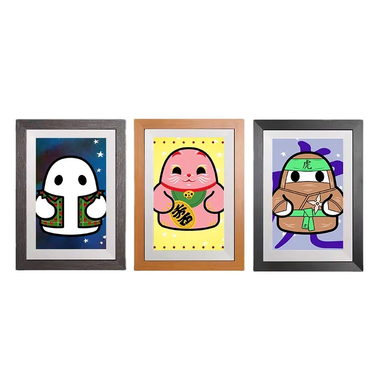 JCVISION Оптовая Продажа 10 1 дюймовый 2K HD WIFI ЖК сенсорный экран Android деревянный художественный цифровой NFT