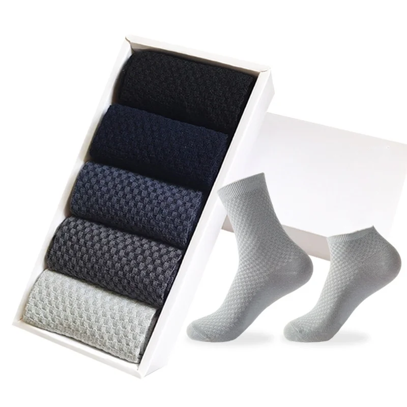 Wholesale price new design bamboo fiber men simple style breathable pure color business socks