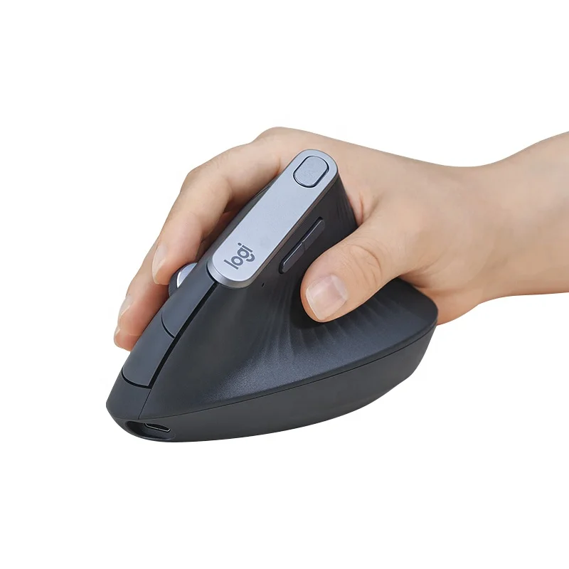 Logitech MX Vertical Mouse Wireless Mouse Office Vertical Mouse Ergonomic Design Black with Wireless 2.4G Receiver Mice