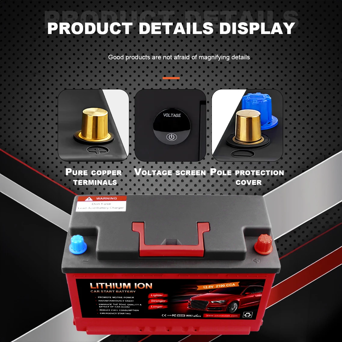 powerful cranking ampere and high-quality 12.8V 80Ah lithium battery Cost effective price