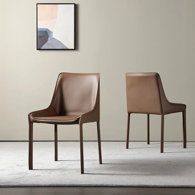 Modern minimalist home chairs cafes restaurant designers chairs book chairs saddle leather
