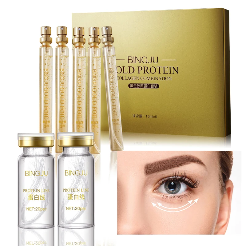 Hot selling Anti Aging 24k Gold Protein Peptide Essence Line Face Carving Serum V line Lifting
