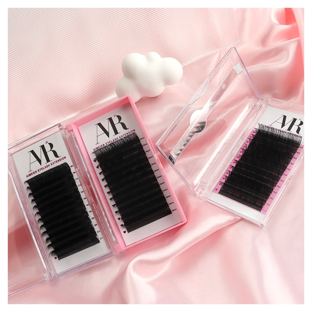 Lash Trays Custom Logo Cashmere 0.03 0.05 0.07 Handmade Matte Black C D Curl 8-25mm Volume Lash Extension