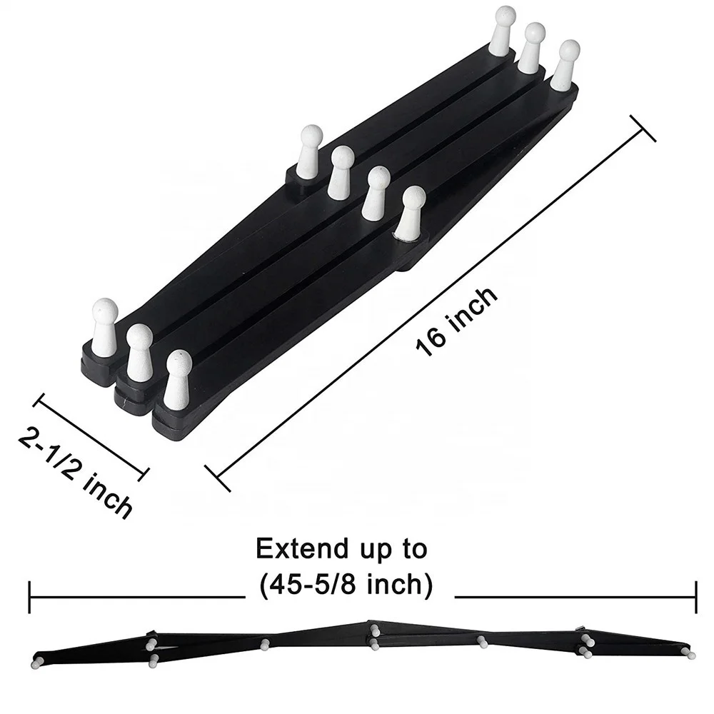 Wall mounted wooden hanger baseball hat rack 10 hook black and white rack telescopic rack