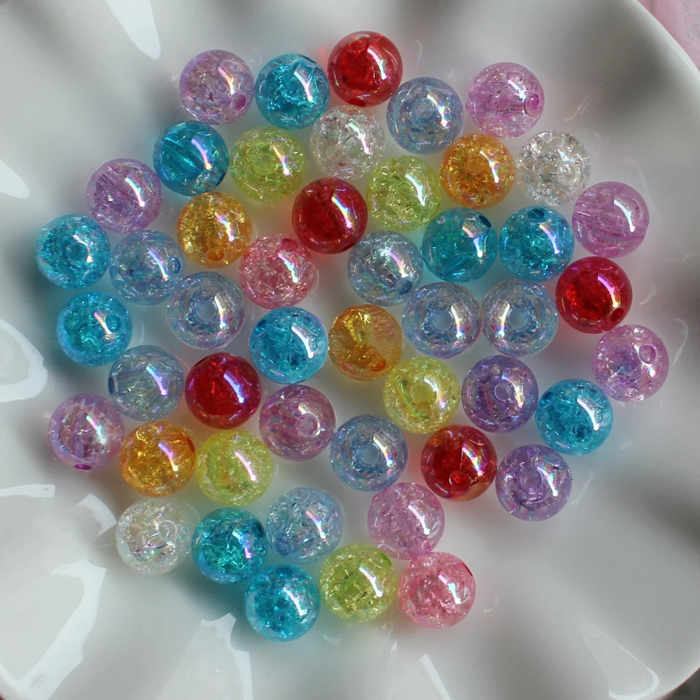 Amazon hotsale  8mm/10mm/12mm/14mm/16mm/18mm/20mm Acrylic Crackle AB Color Beads