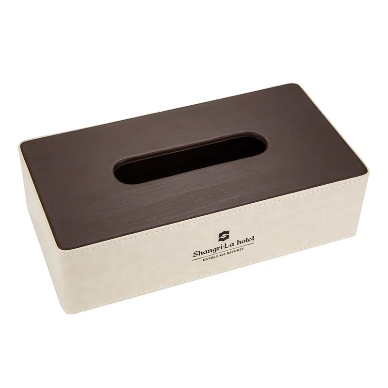 High end luxury royal rectangle magnet leather pu Tissue Holder Box cover With Logo for hotel auto car gift