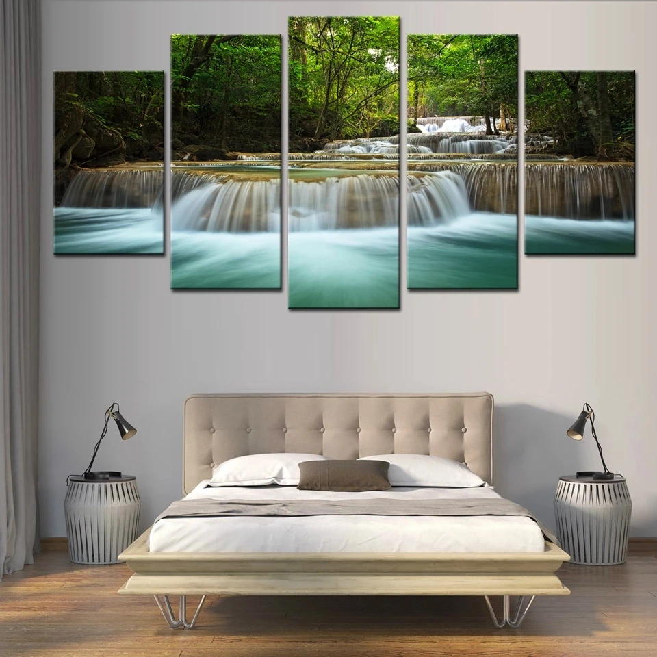 Wall Art Canvas Painting Custom Wall Paintings Art Work Painting for Living Room Wall Decoration Modern 5 Panels Prints Canvas