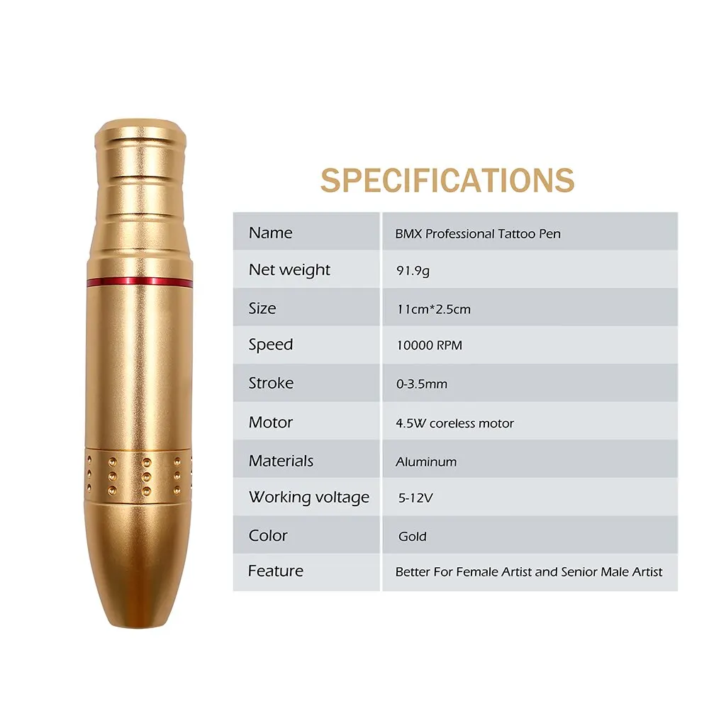 Professional tattoo supplies 3-4mm stroke rotary tattoo machine kits for eyebrow/eyeline/lips tattooing and small tattoos