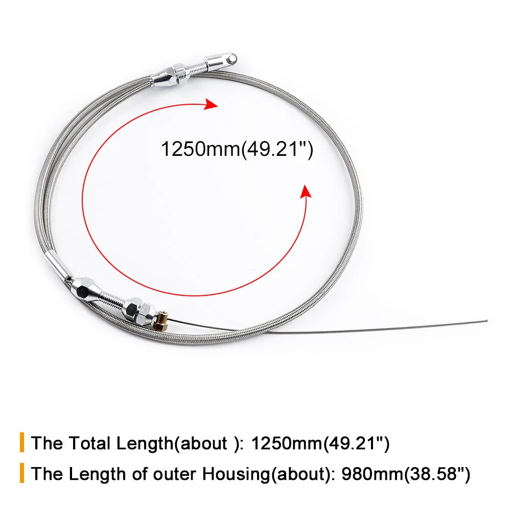 38inch Throttle Gas Cable Kit Stainless Steel Braided