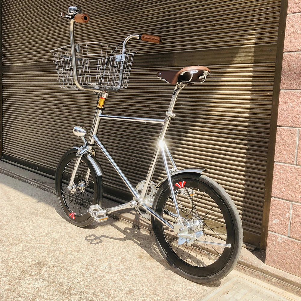 20 inch bike Single speed Retro Pet Bike fixie bike vintage sliver bicycle frame mini bicycle with sliver basket
