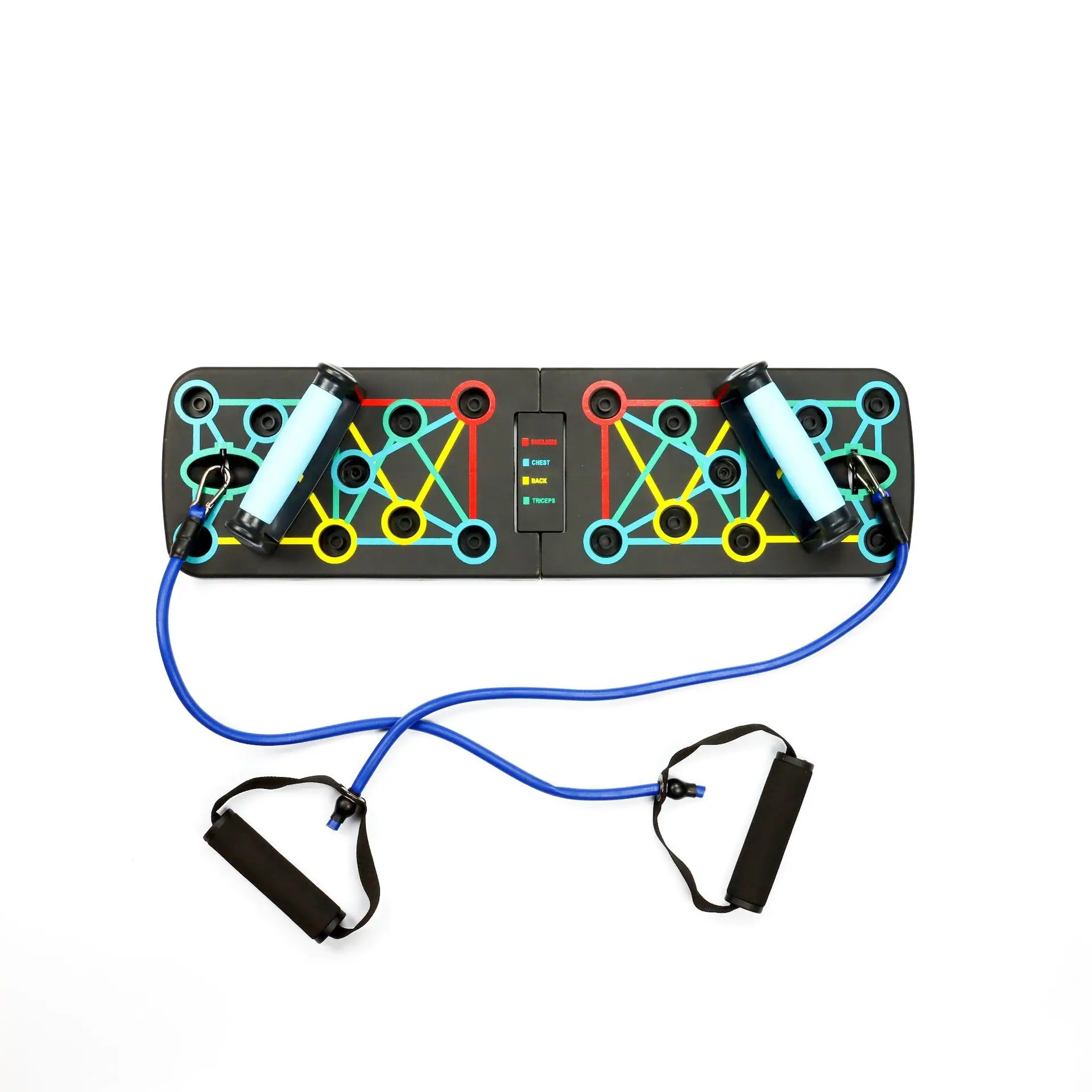 Home Multifunctional Push Up Board Portable Fitness Foldable Push Up Board with Resistance Bands