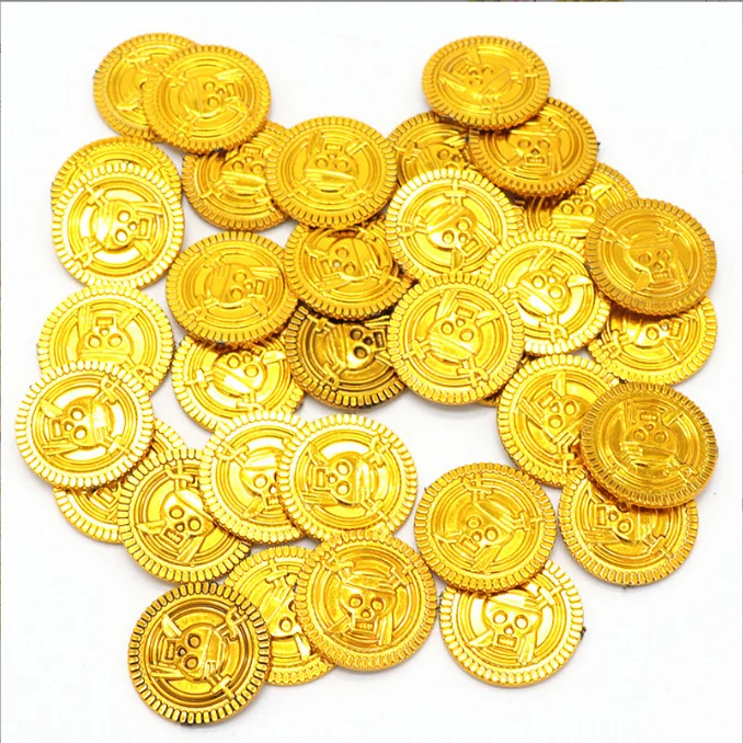 Pirate Props Gold Coin Currency Value 50 100 Simulation Coins Catch Game Code Treasure Box Gold Coins
