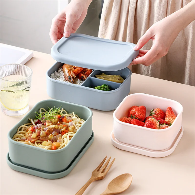 High Temperature Resistance Safe and healthy to Use Food Grade Silicone  Lunch Box Container  With Lid
