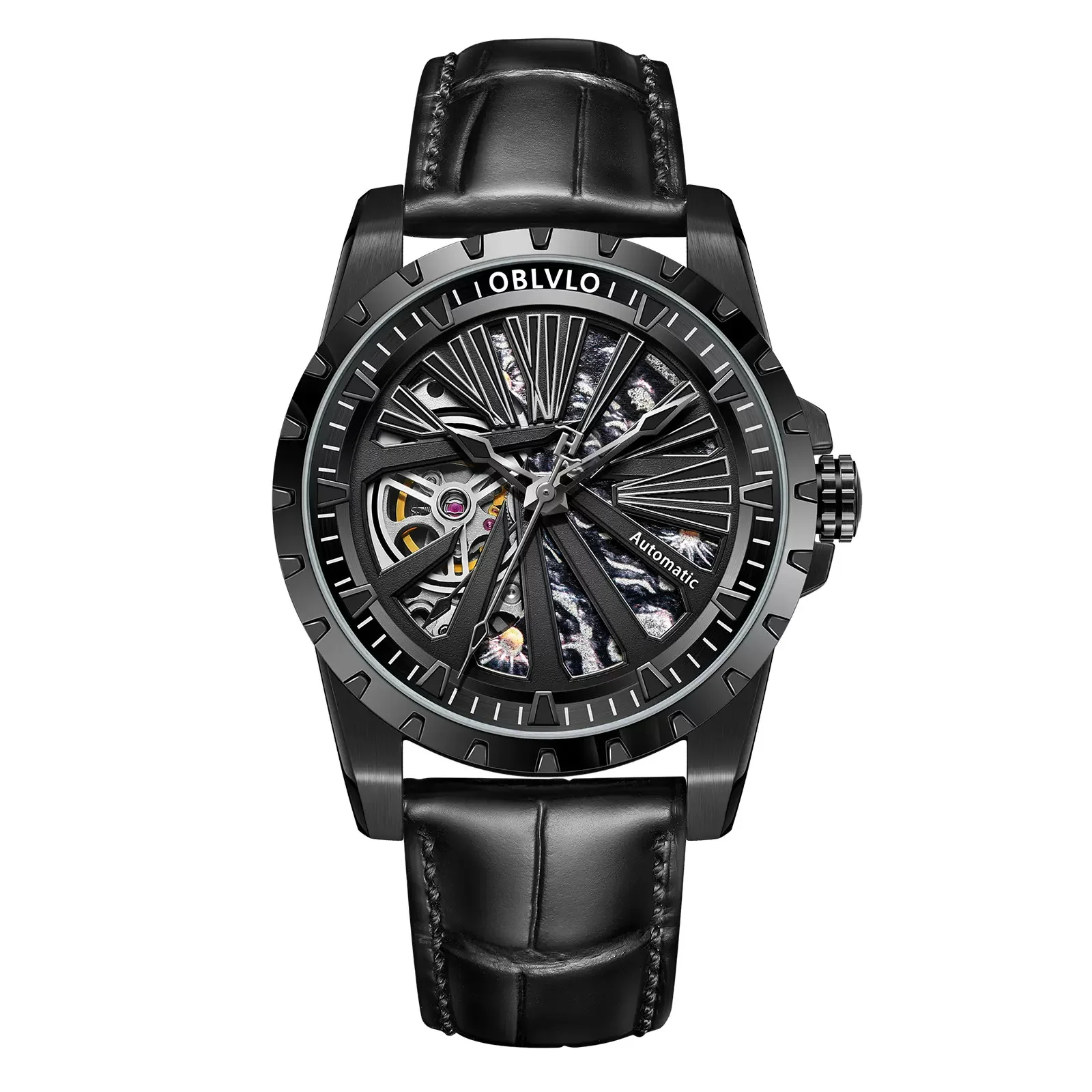 Custom High End Moon Skeleton Automatic OEM ODM Luxury Brand Bulk Wholesale Watch Mechanical Watches For Men