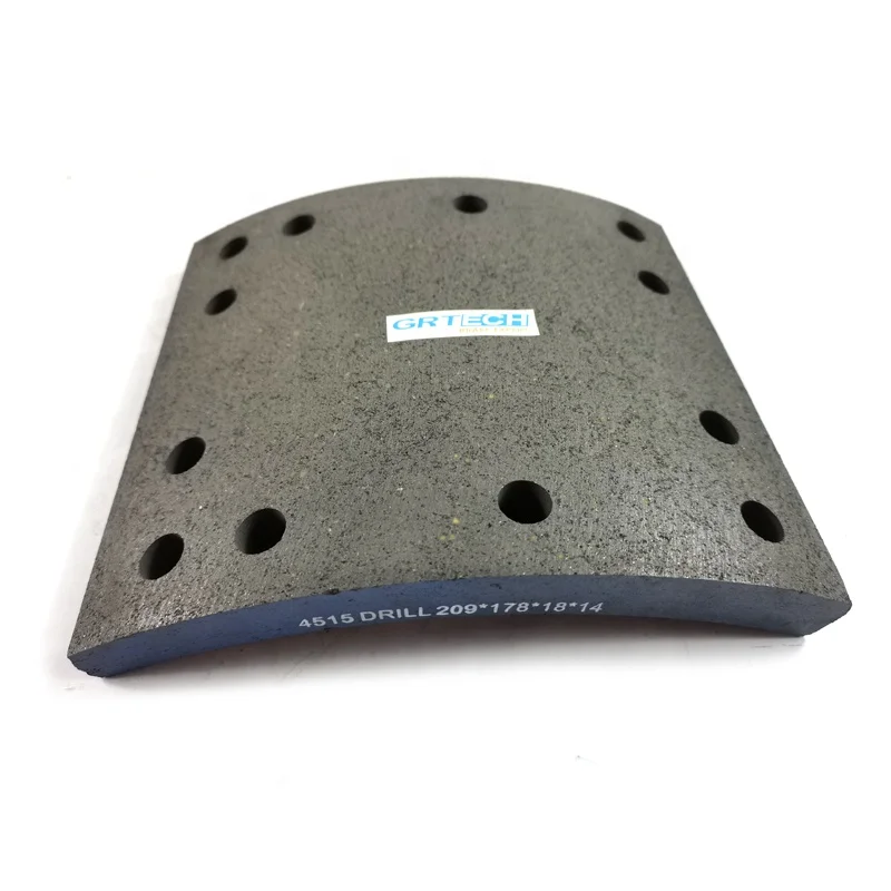 4515 DRILL non-asbestos truck brake parts drum brake pad lining shoe for truck