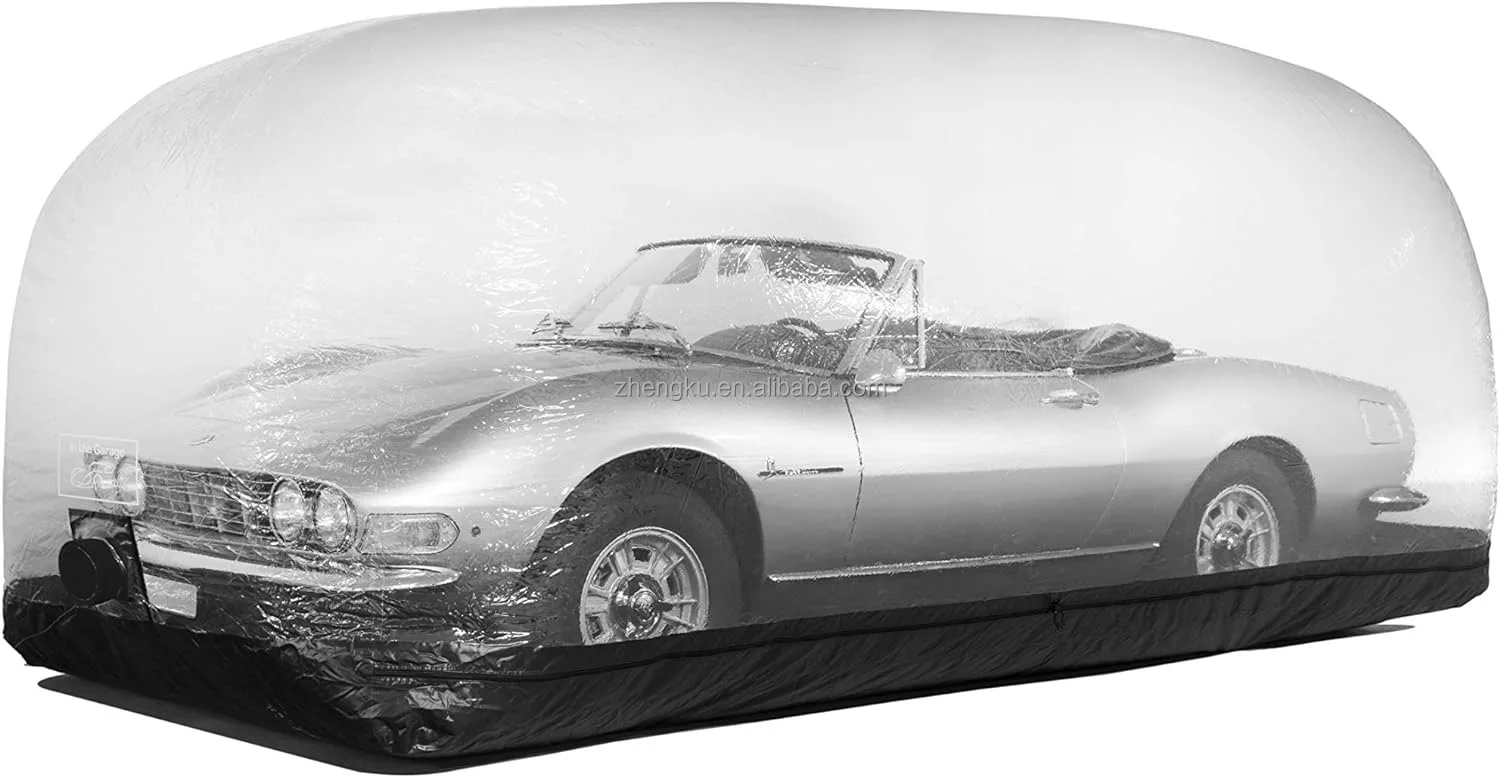Zhengku transparent pvc Inflatable bubble car cover easy set out outdoor car shield garage