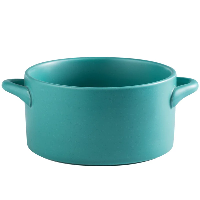 two-ears ceramic soup pot INS home creative bowl noodle hotel tableware & stock pots Three-piece