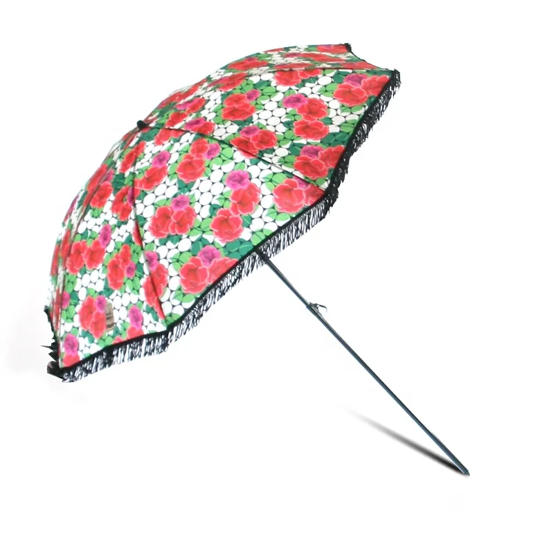 New design high quality macrame beach umbrella with tassels