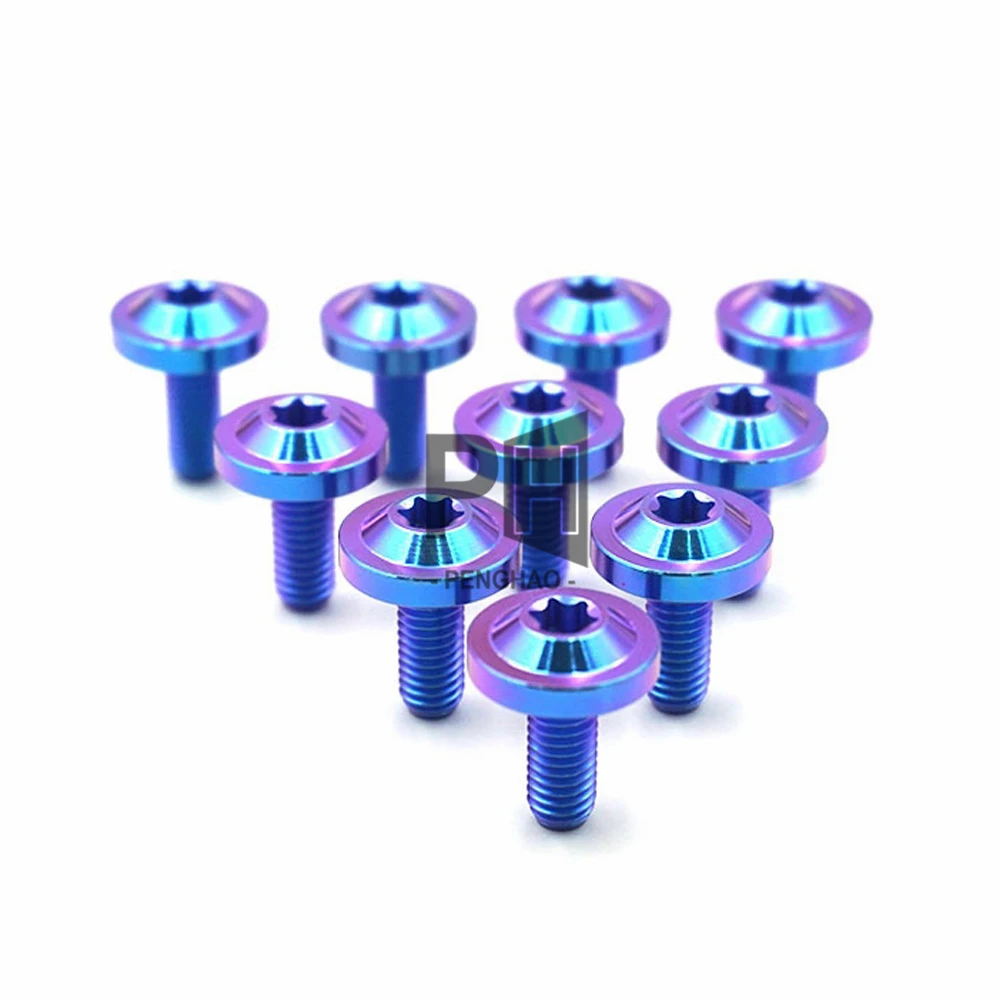Titanium Bolt Big Head Titanium Screws M6x10 15 20 25mm Torx T30 Ti Screws Titanium Body Screw for Bicycle Motorcycle Car