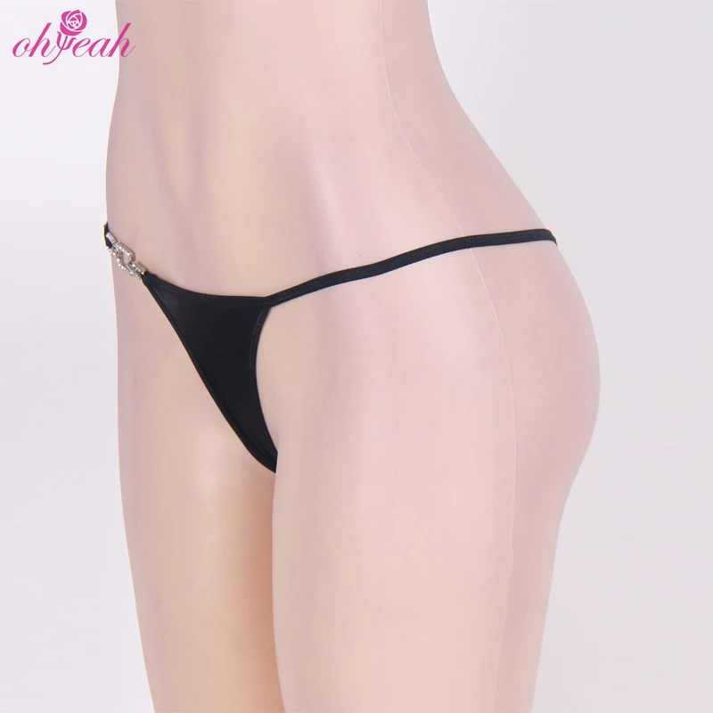
Wholesale rhinestone black sexy design girls sexy micro panties 