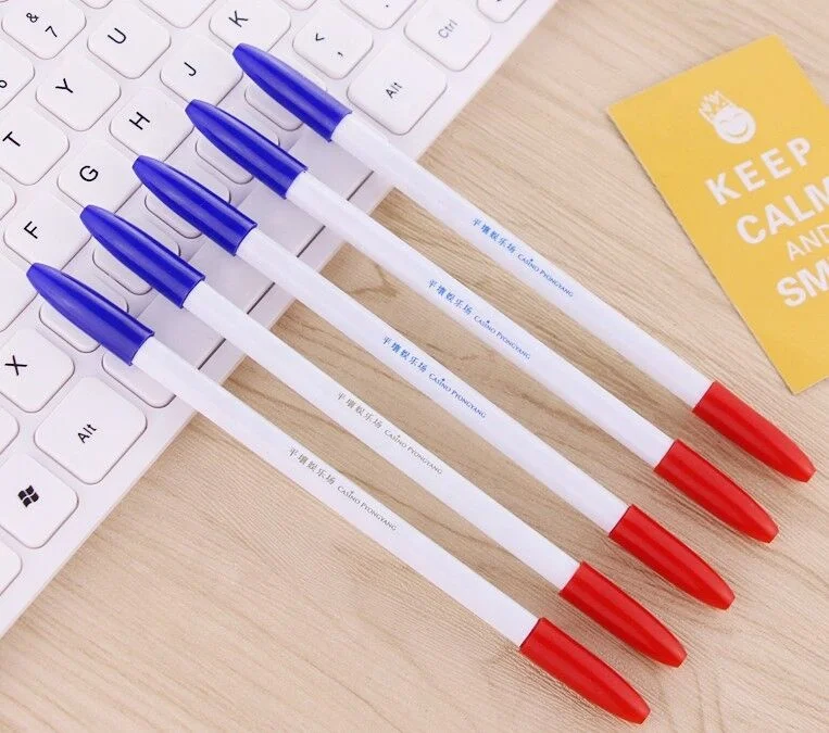 Рекламная шариковая ручка новый дизайн тонкая тонкие двухсторонние наконечники для канцелярских принадлежностей