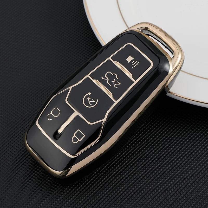 for Ford Key Fob Cover, Premium Soft TPU Full Protection Key Fob Case for Ford Fusion Mustang Smart Remote Key Protector