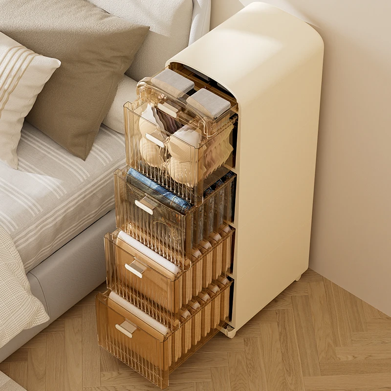 Household Chest Of Drawers Bedroom Clothes Plastic Storage Box Toys Bin For Cabinets Organizer