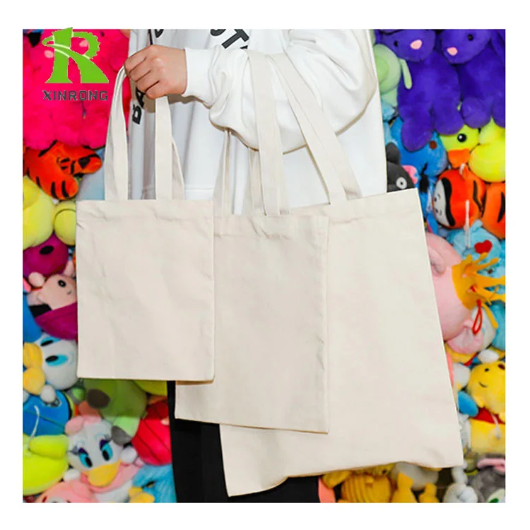 Custom Logo Size Printed Eco Recyclable Reusable Plain Bulk Large Cotton Canvas Grocery Shopping Tote Bag