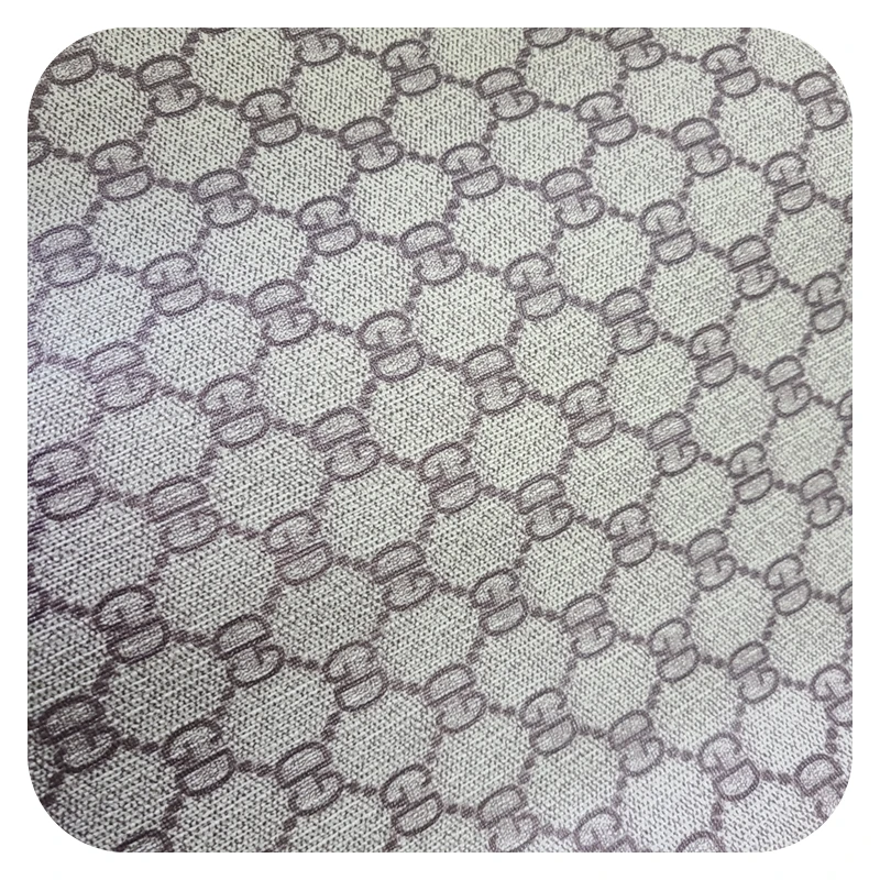 MOQ:1000M High quality PVC leather transfer monogram texture faux leather sheet synthetic PVC for lady bags making