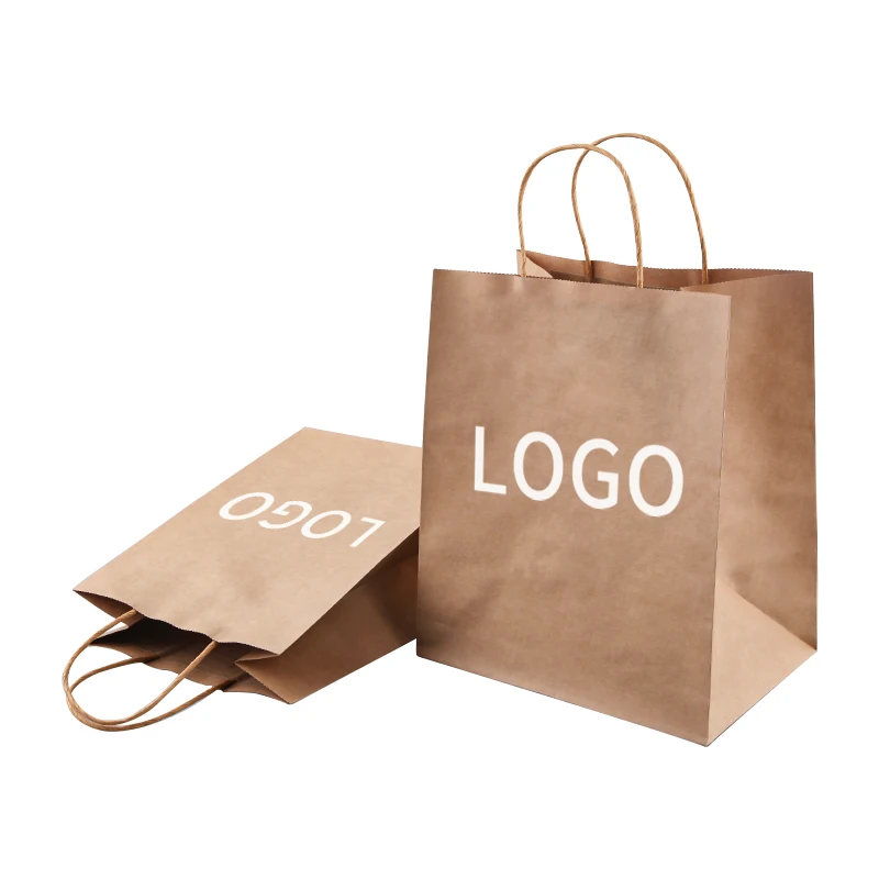 40*13*31cm 130g In stock wholesale cheap price Custom Shopping brown kraft paper bags with handle for business