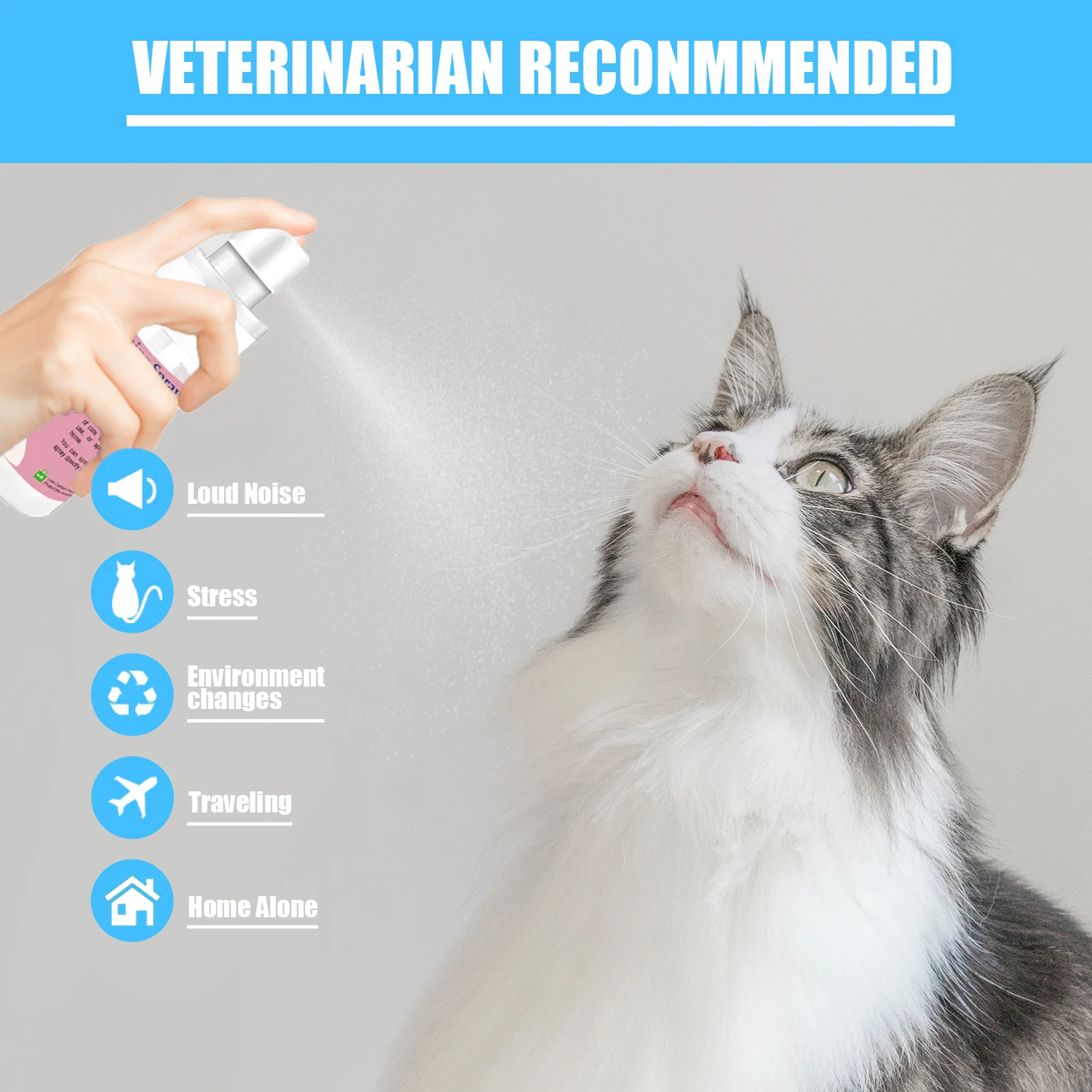 Factory Prices Cat Calming Spray Mimic Mother Pheromone for Vet Recommended