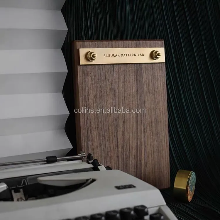 Custom Collins Luxury High Quality Hot Sales A4 Table Top Wooden ClipBoards Wooden Menu Folder