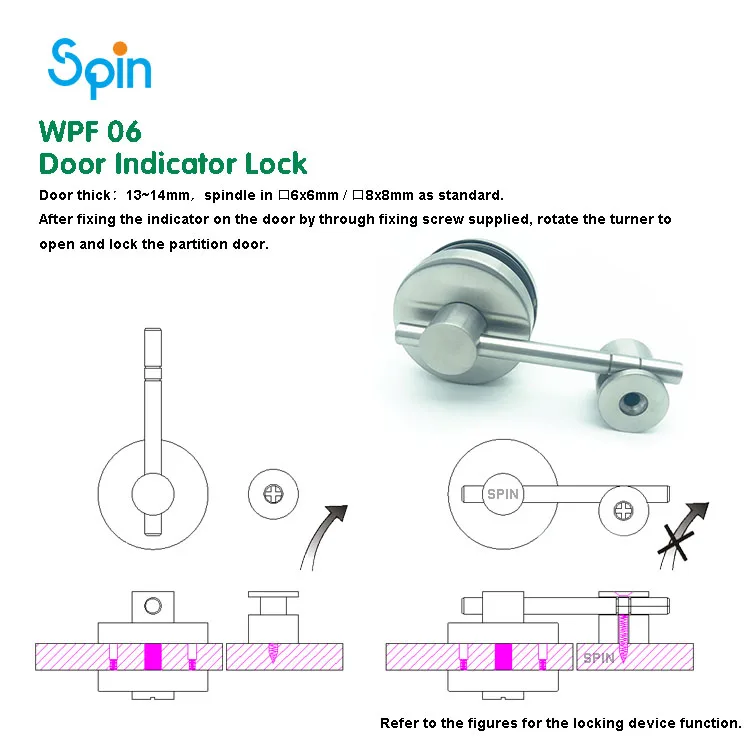 WC cubicle Partition Hardware Zinc bathroom coin indicator door lock Toilet Partition