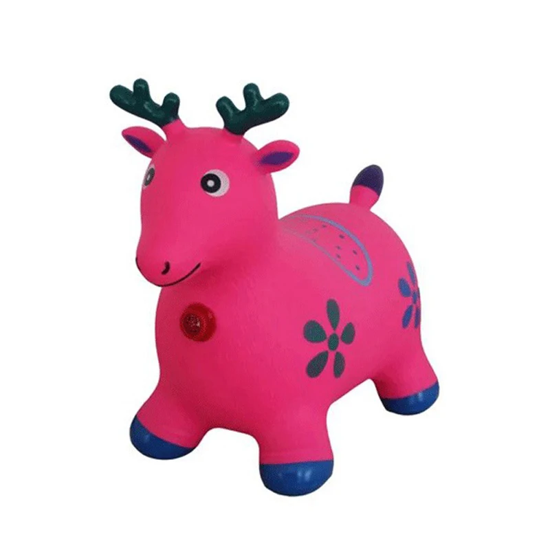 Kids Jumping Bounce Ride On Toys Inflatable Horse Milk Cow Animal Space Hopper For Children