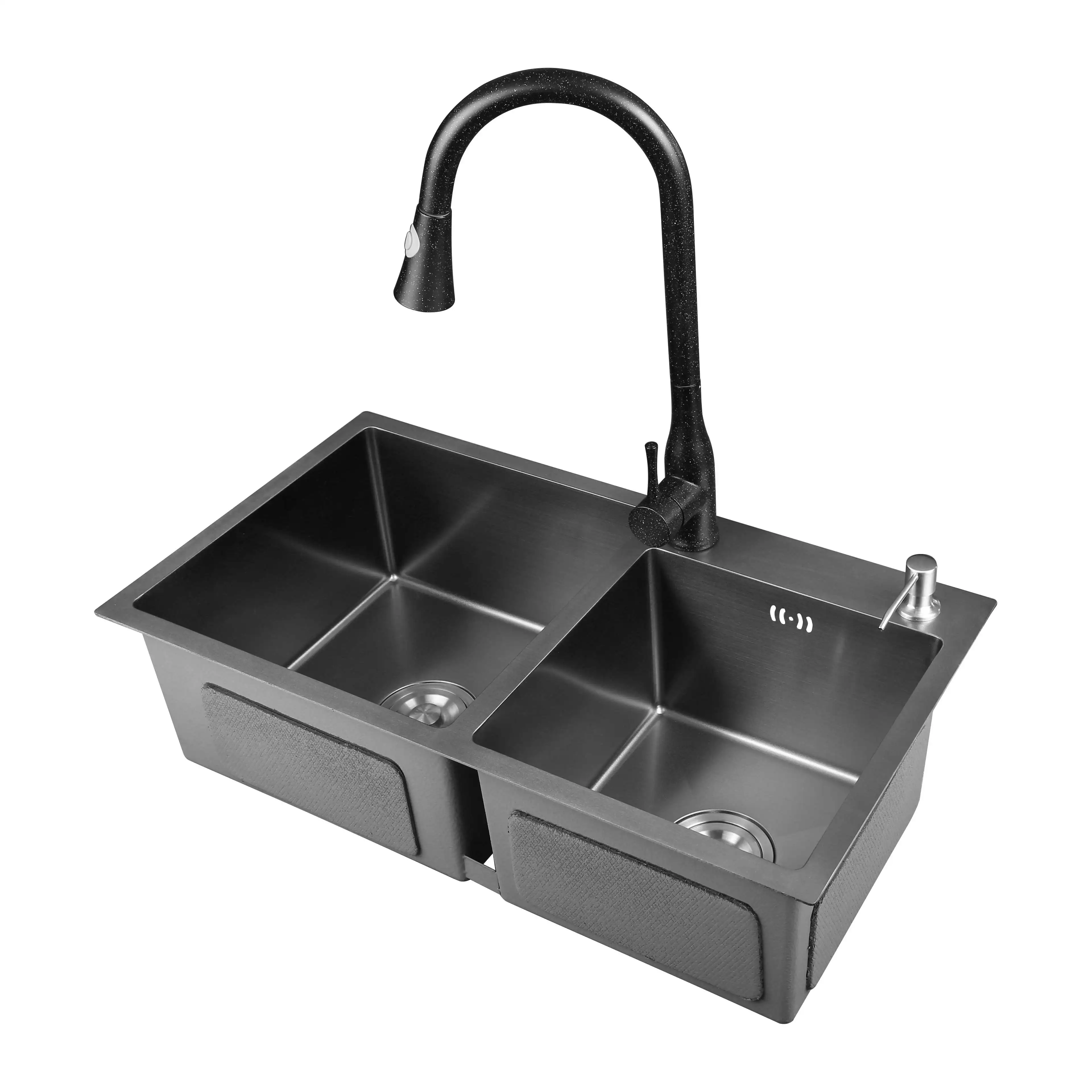 
Handmade Double Modern Kitchen Sink Suppliers Black Stainless Steel Sink For Kitchen 