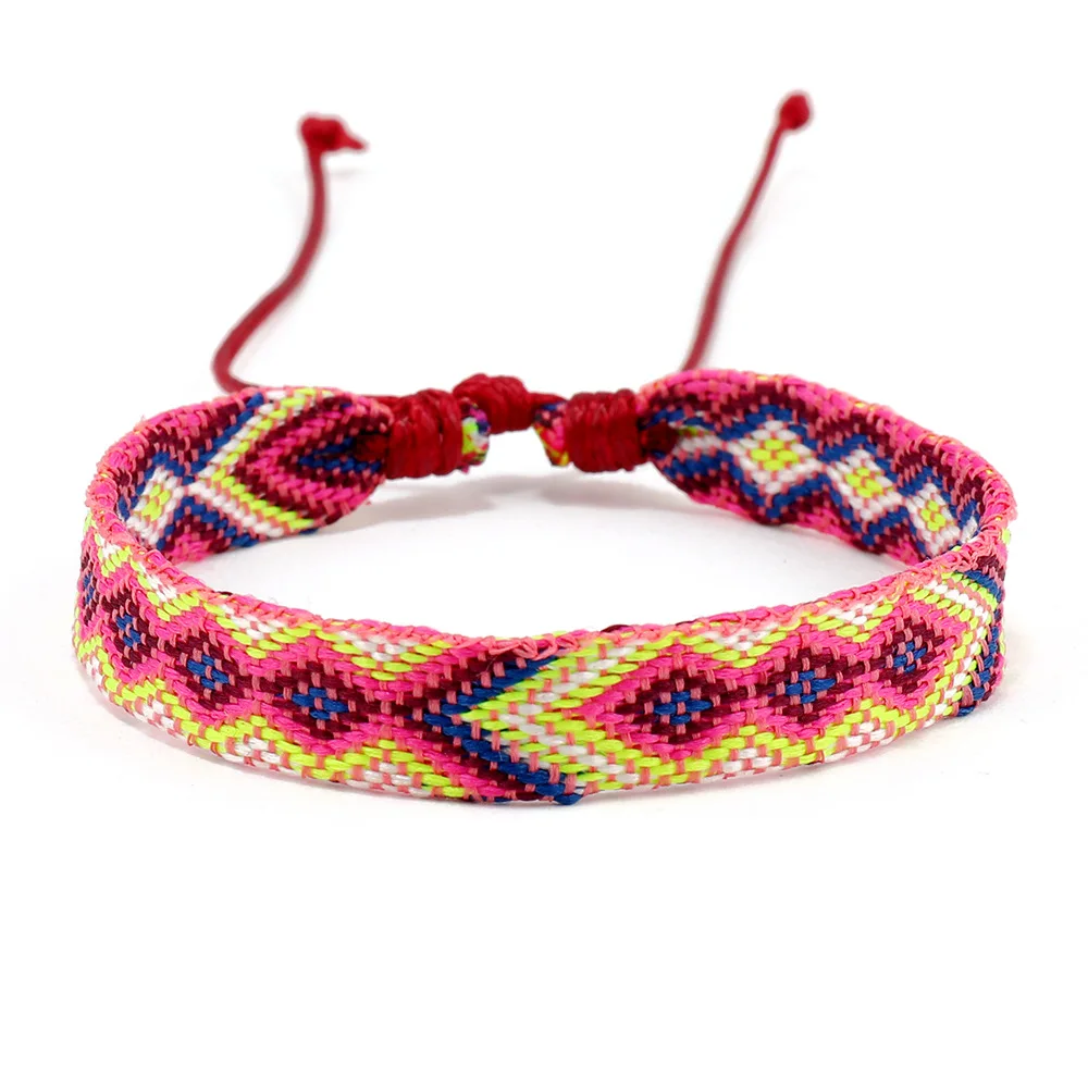 Handmade Multilayer Cuff Women Men bracelets Retro Punk Style Hemp Rope Wooden Beads Braided Leather bracelets