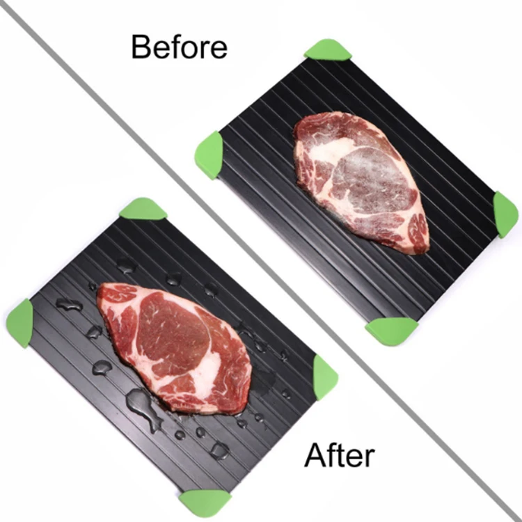 Wholesale defrosting tray safer way of thawing food defroster plate quick freezing aluminum alloy tray for frozen meat food