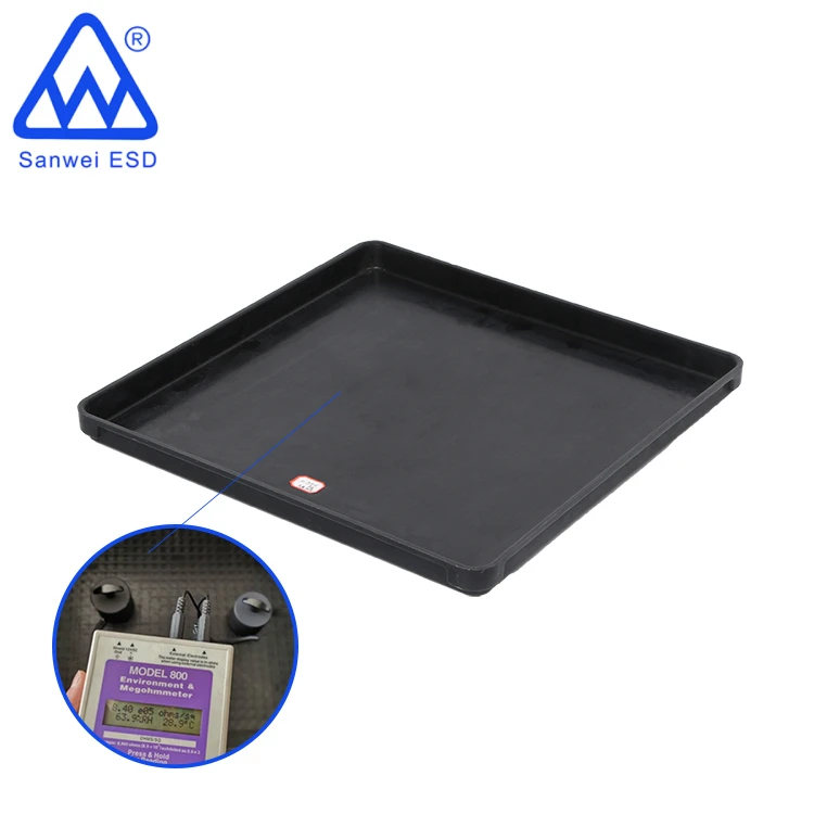 High quality black custom ESD conductive plastic component tray esd pallet