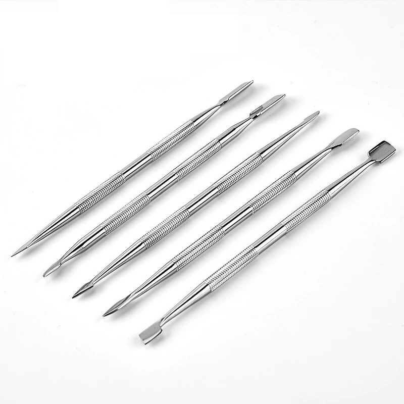 China manufactory stainless steel nail cuticle pusher silver nail pro pusher