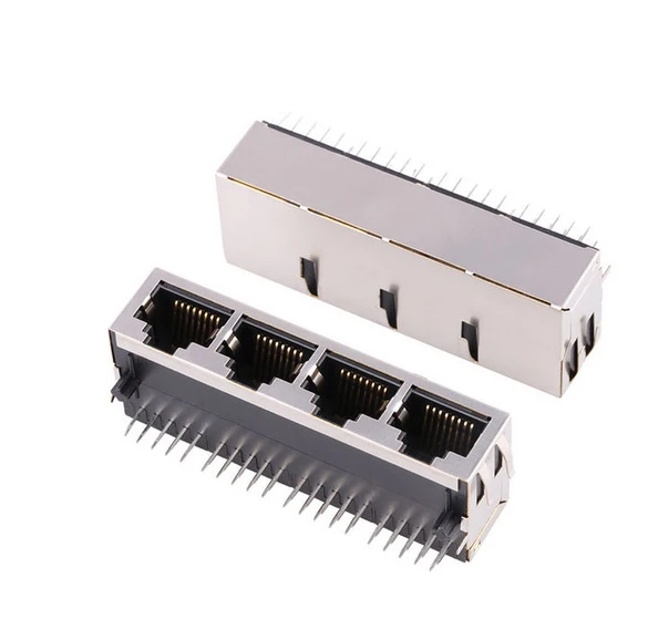 High Quality RJ 45 1X4 Port Magnetic Transformer RJ45 Ethernet Jack Connector