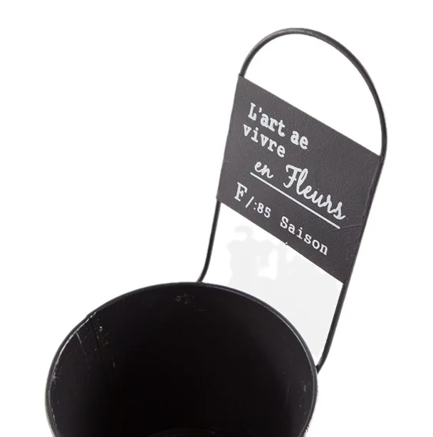 Wholesale manufacturer flower pots creative round flower bucket metal iron flower vase