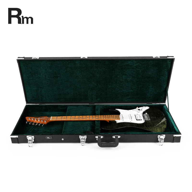 Black Leather Electric Guitar Hard Case Wooden Square Hard Case Guitar Durable Custom Guitar Case Bag