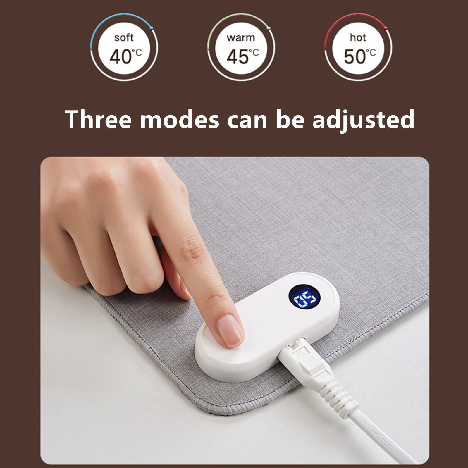 Heated Mouse Mat Hand Warmer 800*330mm Keyboard Mat Gaming Mouse Pad 3 Speeds Touch Control Warm Large Mouse Pad