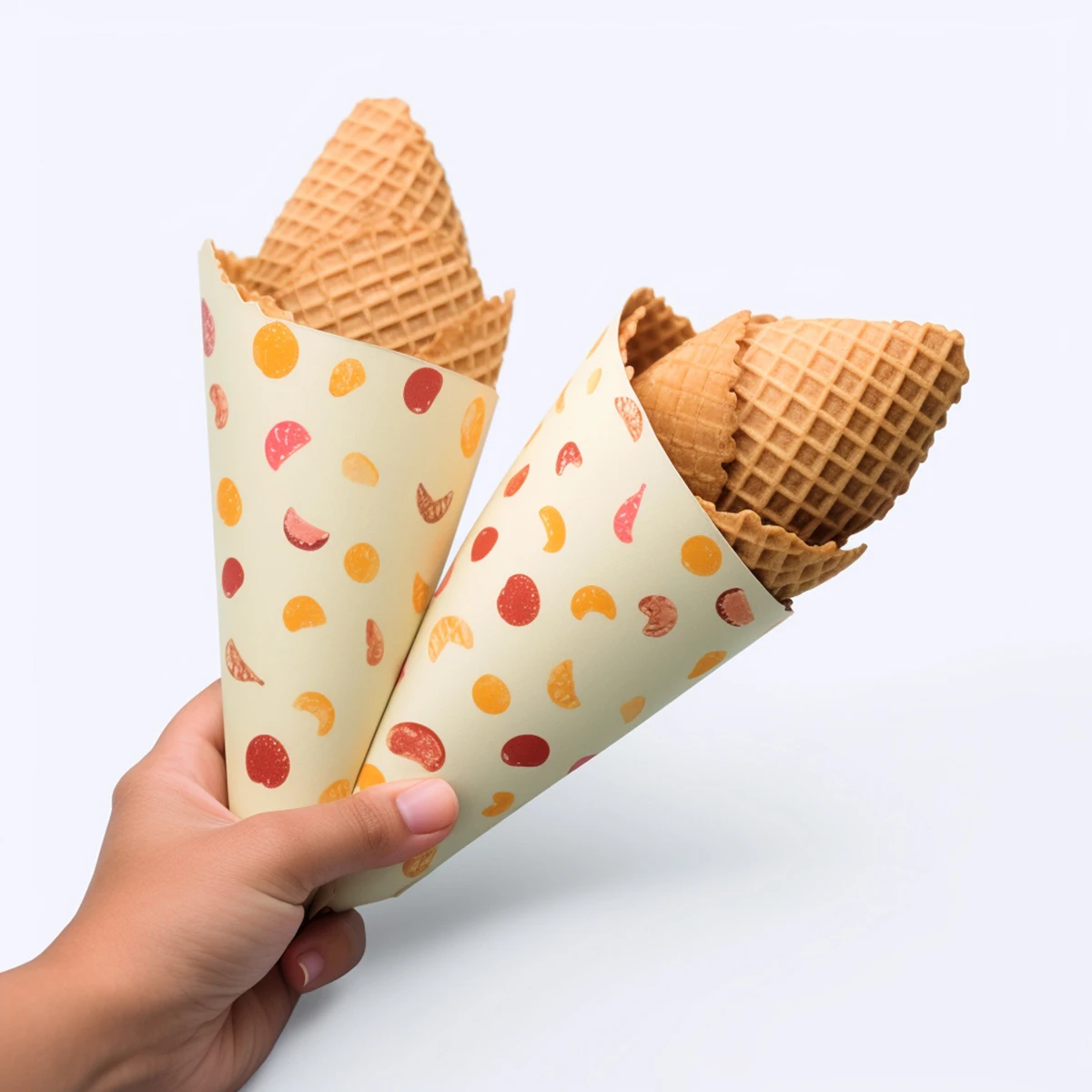 4oz Food Grade Disposable Cone Paper Cup Single Shape for Ice Cream Custom Logo Printed Certified Craft Paper Wholesale