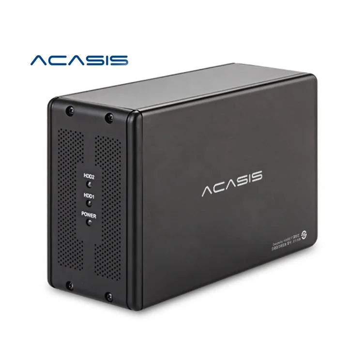 Acasis Dual Hard Disk Array Cabinet 3.5-inch SATA Serial Port Hard Disk Array with RAID Function Desktop USB3.0 Disk Array Box
