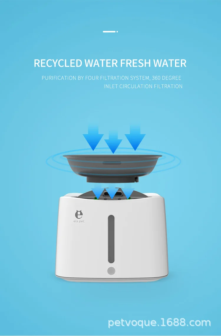 Automatic Water Cycle Water Dispenser Three-sided Infrared Sensor Rechargeable Water Dispenser for Cat and Dog