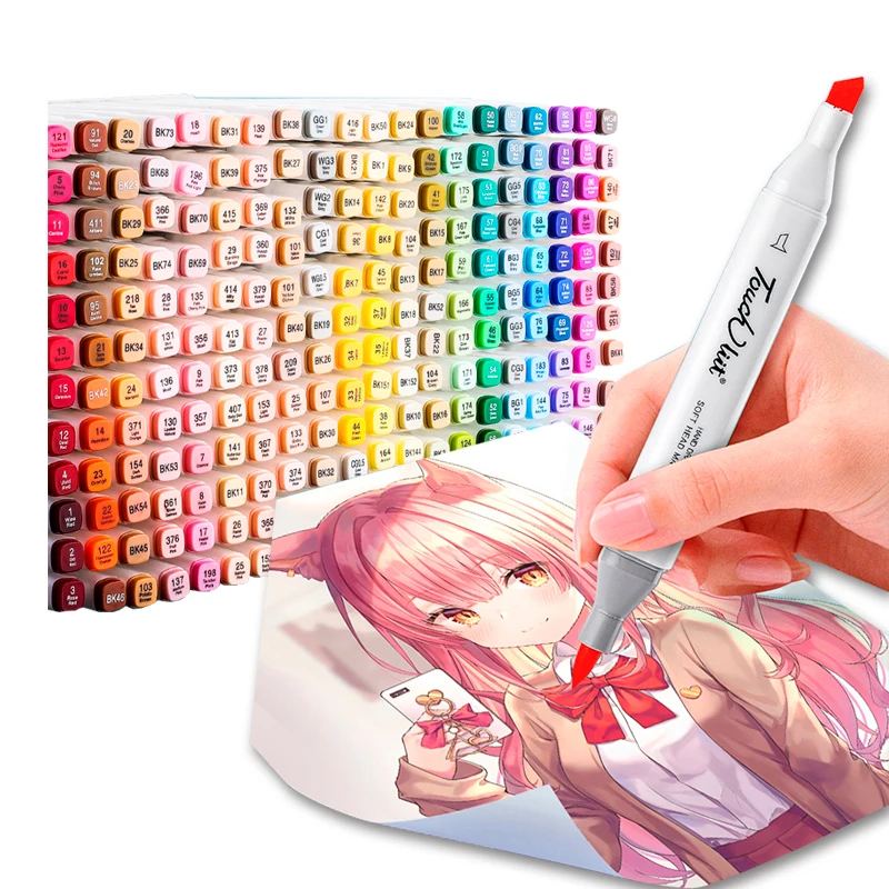 China Manufacturer Dual Tip Marker Chisel Tip And Fine Tip 48 Colors Alcohol Marker