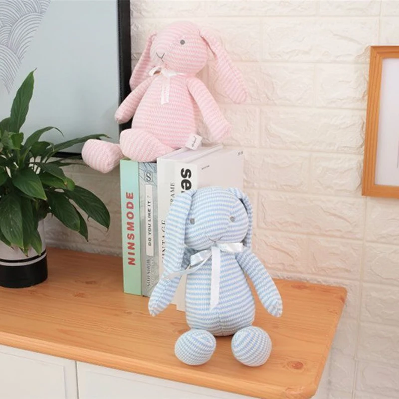 
Gift Toy Kids Pink Blue Stuffed Toy Knit Doll Baby Crochet Bunny Toy 