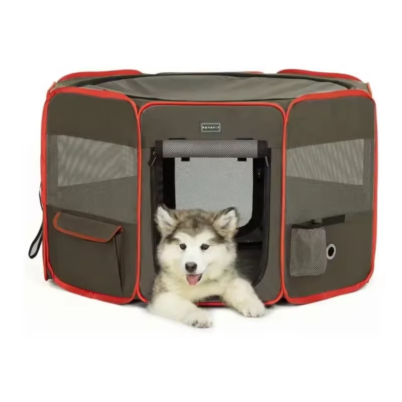 Portable Playpen for Indoor Outdoor Cat Playpen, Pet Exercise Pen with Carrying Case, Removable Zipper