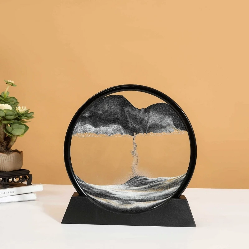 Home Office Decoration Sand Hourglass Moving Sand Art Picture Round Glass Hourglass 3d Hourglass Deep Sea